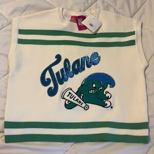 Queen of Sparkles sleeveless Tulane sweater vest